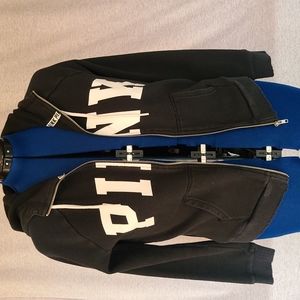 VS PINK Black Zip Up Hoodie, Large